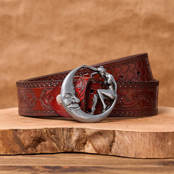 Cintura in pelle con fibbia Moon Lady fai da te da uomo