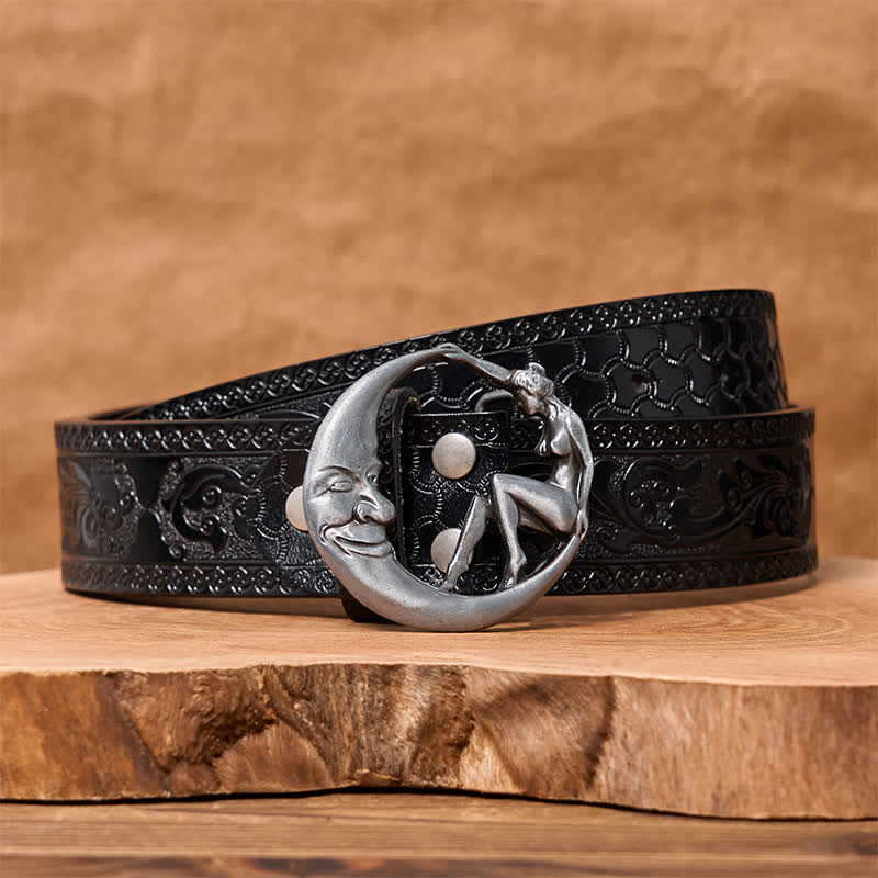 Cintura in pelle con fibbia Moon Lady fai da te da uomo