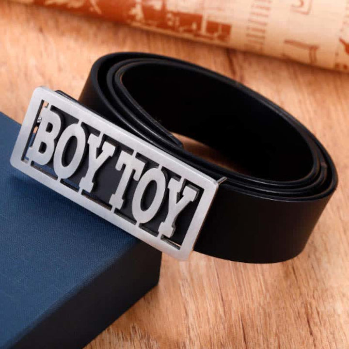 Cintura in pelle con fibbia fai da te con nome personalizzato rettangolare in lettere corsive