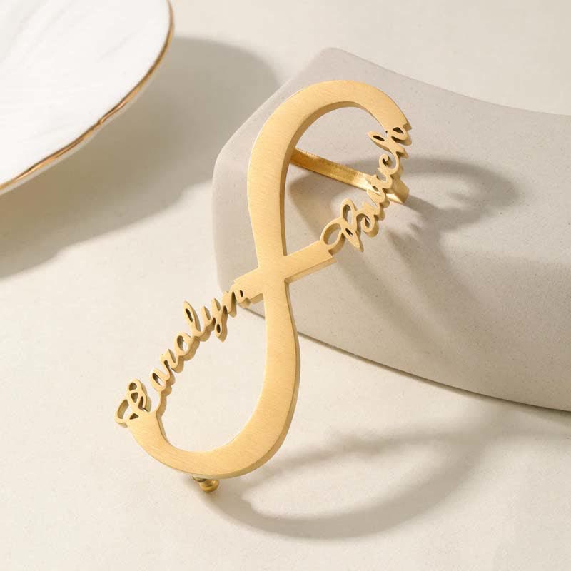 Cintura in pelle con fibbia fai da te con nome personalizzato Infinity Note - Oro - Senza cintura - Cintura non inclusa - image 2