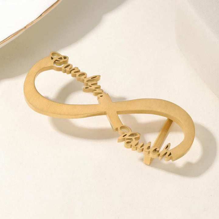 Cintura in pelle con fibbia fai da te con nome personalizzato Infinity Note