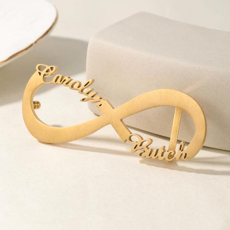 Cintura in pelle con fibbia fai da te con nome personalizzato Infinity Note
