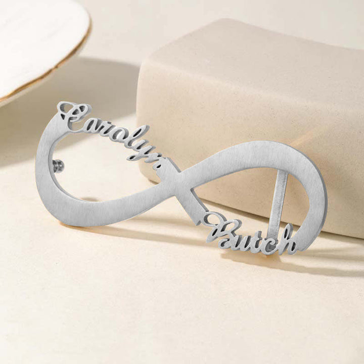 Cintura in pelle con fibbia fai da te con nome personalizzato Infinity Note