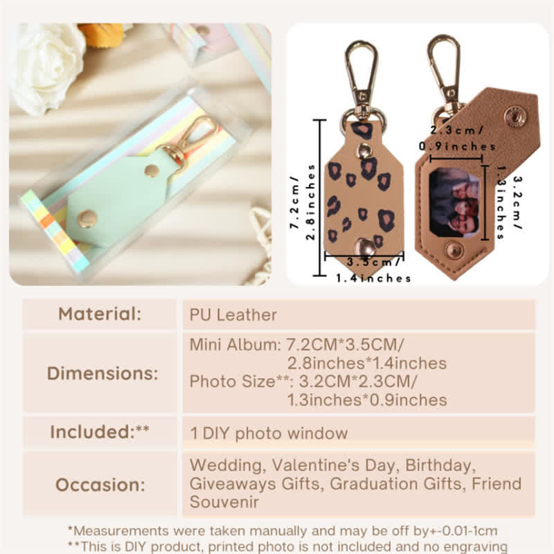 Portachiavi in pelle con foto personalizzata per compleanno, anniversario e partner
