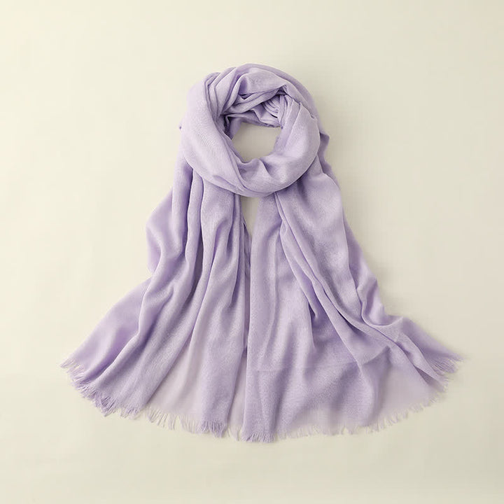 Sciarpa estiva sottile da viaggio in tinta unita e stropicciata - Viola chiaro - image 36