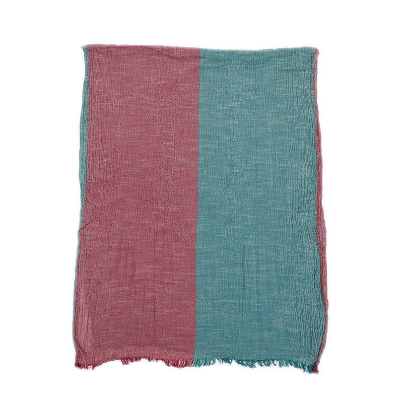 Sciarpa sottile in cotone e lino con colori abbinati bicolore