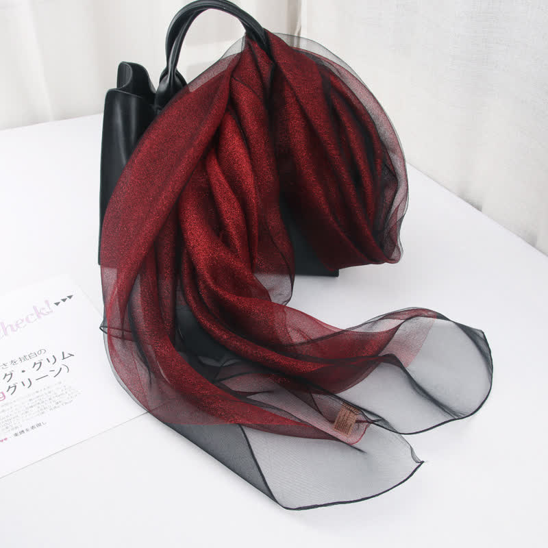 Sciarpa di seta organza scintillante di lusso da donna