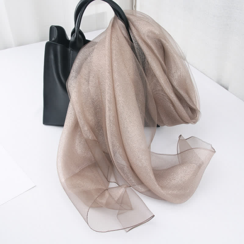 Sciarpa di seta organza scintillante di lusso da donna