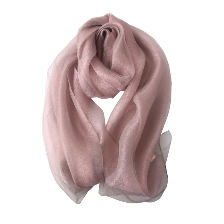 Sciarpa di seta organza scintillante di lusso da donna