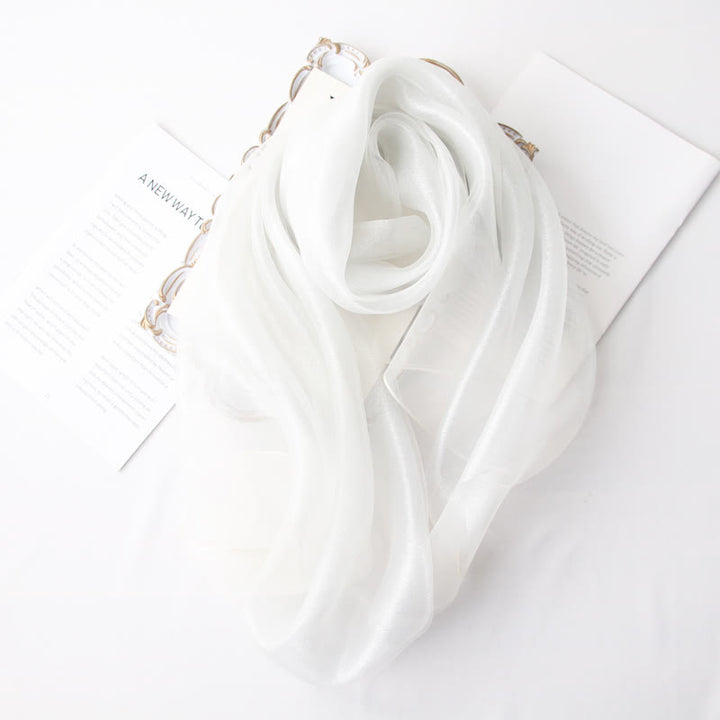 Sciarpa di seta organza scintillante di lusso da donna