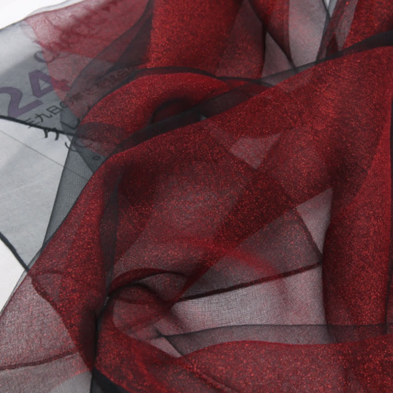 Sciarpa di seta organza scintillante di lusso da donna