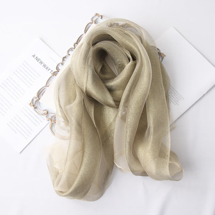 Sciarpa di seta organza scintillante di lusso da donna