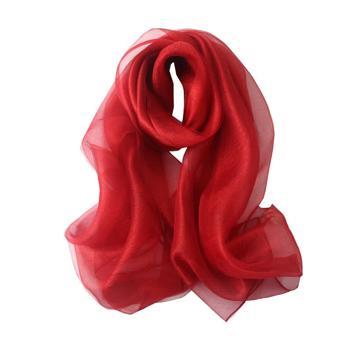 Sciarpa di seta organza scintillante di lusso da donna - Rosso - image 17