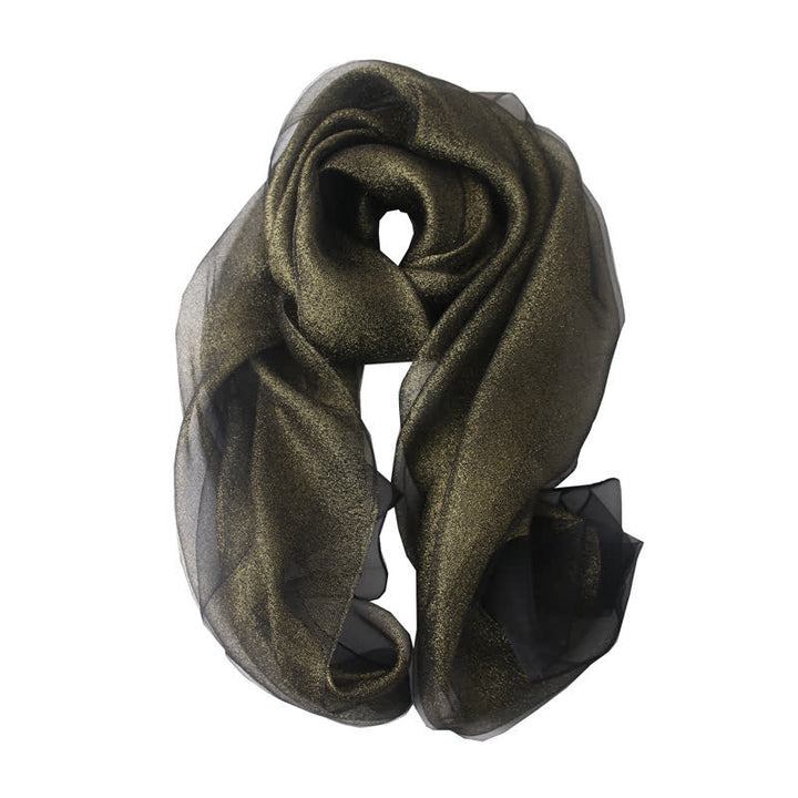 Sciarpa di seta organza scintillante di lusso da donna