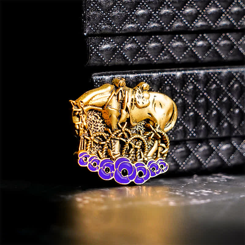Spilla a forma di papavero viola "War Horse Remembered" - Ottone - image 0