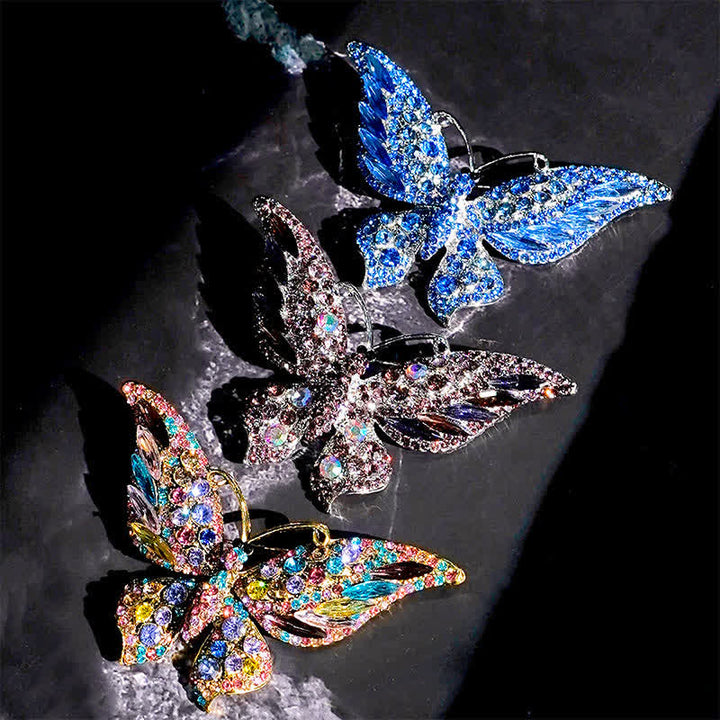 Spilla da donna vintage a forma di farfalla in cristallo - image 1
