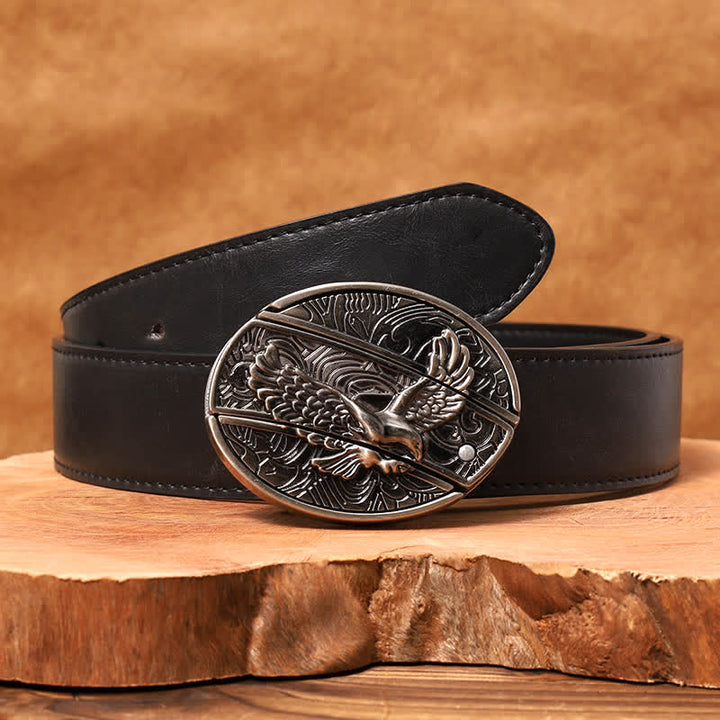 Cintura in pelle con coltello pieghevole nascosto Soaring Eagle fai da te da uomo
