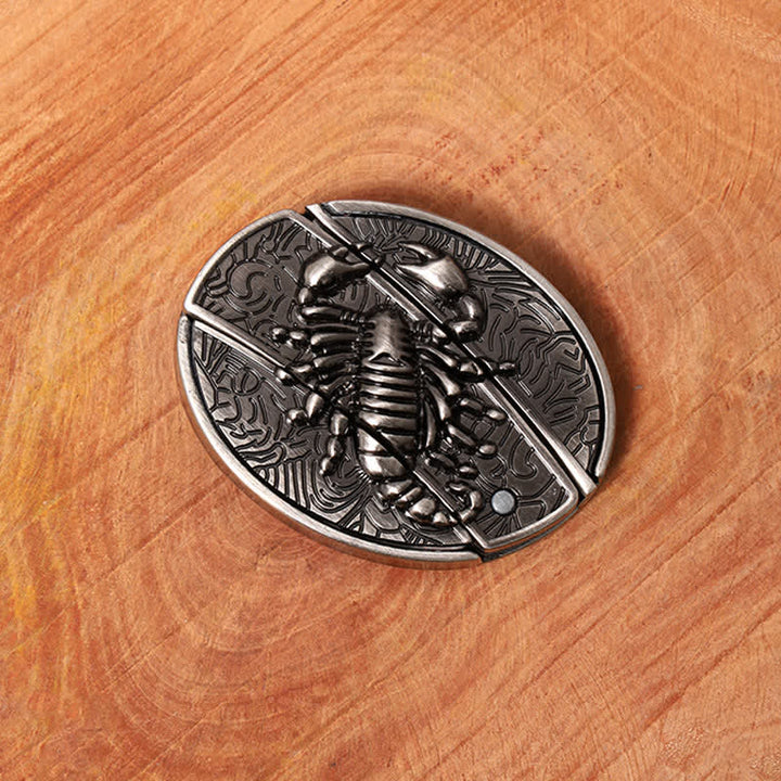 Cintura in pelle con coltello pieghevole nascosto Scorpion fai da te da uomo