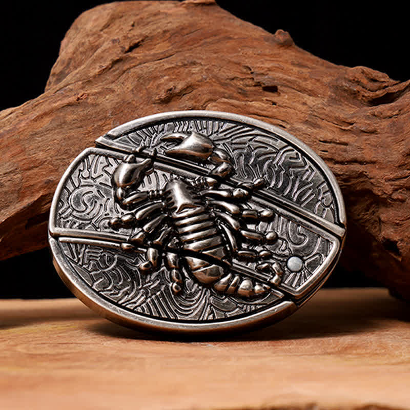 Cintura in pelle con coltello pieghevole nascosto Scorpion fai da te da uomo - Scorpion - Senza cintura - Cintura non inclusa - image 0