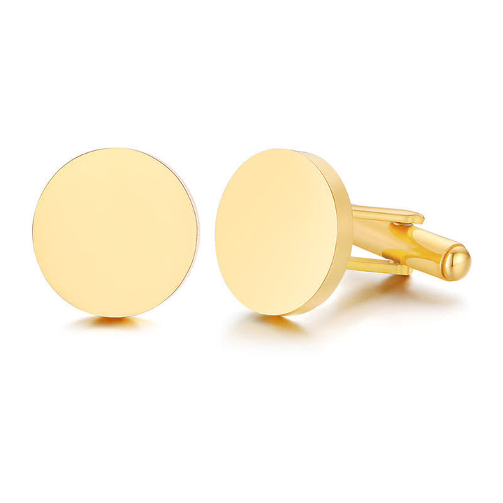 1 paio di gemelli rotondi personalizzati incisi al laser - Oro - Con scatola di legno - image 9