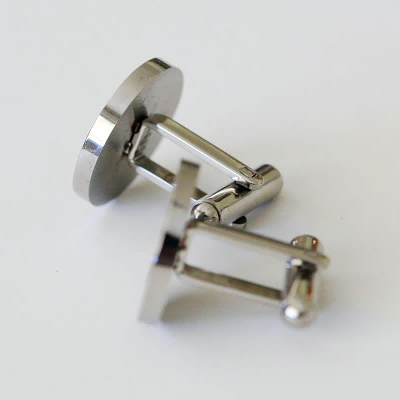 1 paio di gemelli rotondi personalizzati incisi al laser - image 8