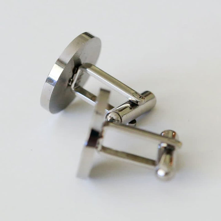 1 paio di gemelli rotondi personalizzati incisi al laser - image 8