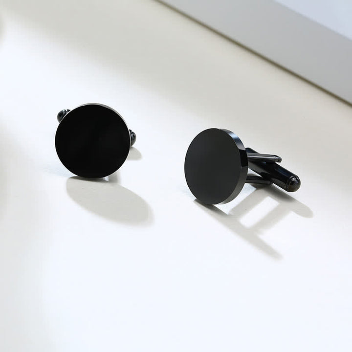 1 paio di gemelli rotondi personalizzati incisi al laser - image 5