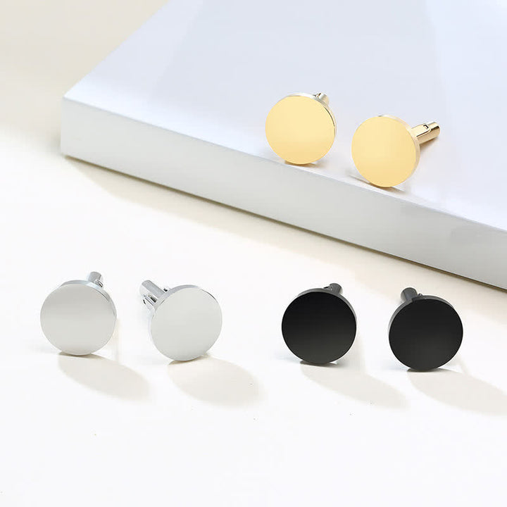 1 paio di gemelli rotondi personalizzati incisi al laser - image 7