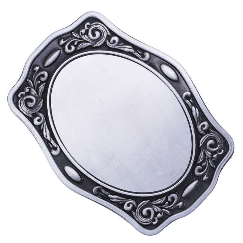 Cintura in pelle con fibbia fai da te con monogramma personalizzato in argento antico