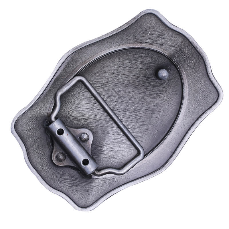 Cintura in pelle con fibbia fai da te con monogramma personalizzato in argento antico
