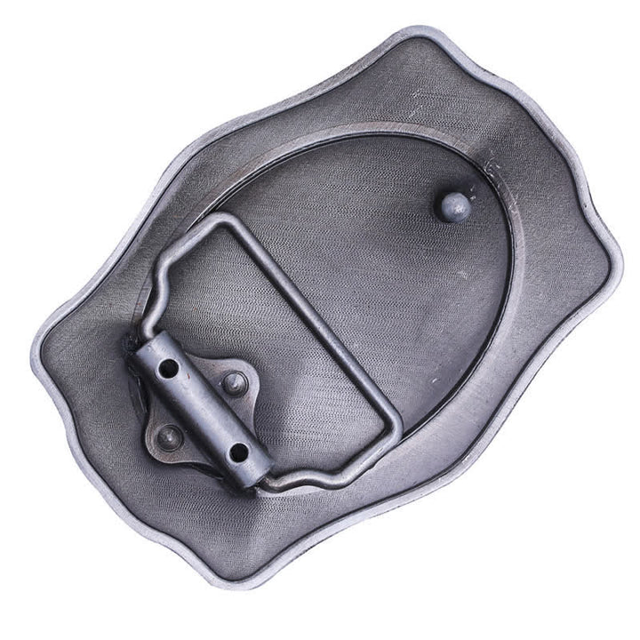 Cintura in pelle con fibbia fai da te con monogramma personalizzato in argento antico