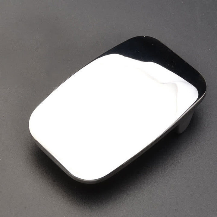 Cintura in pelle con fibbia in acciaio inossidabile fai da te con monogramma personalizzato semplice - Specchio d'argento - Senza cintura - Cintura non inclusa - image 5