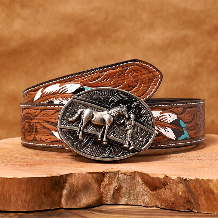 Cintura in pelle con coltello pieghevole nascosto da cowgirl fai da te da uomo