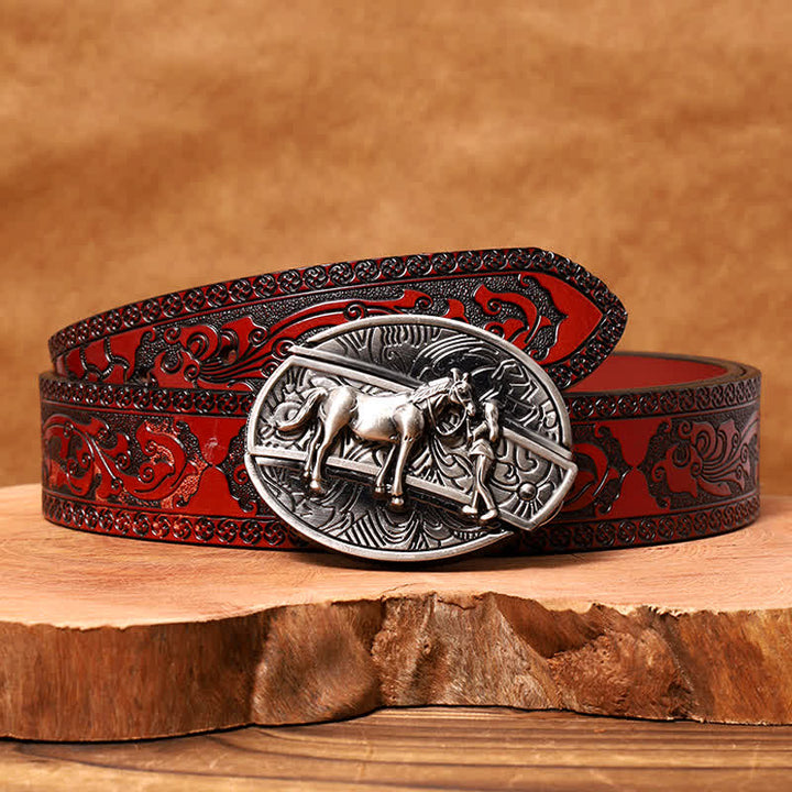 Cintura in pelle con coltello pieghevole nascosto da cowgirl fai da te da uomo