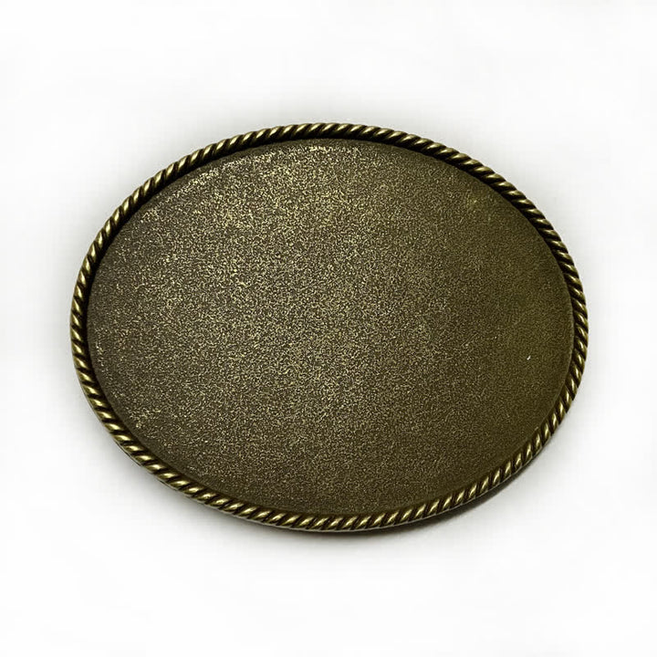 Cintura in pelle con fibbia fai da te con monogramma personalizzato e nome rotondo color antico - Bronzo antico - Senza cintura - Cintura non inclusa - image 4