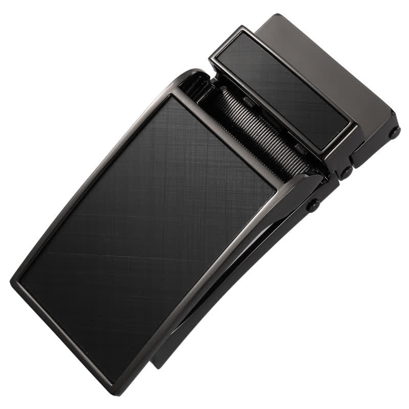 Cintura in pelle con fibbia automatica fai da te personalizzata, idea regalo nera - Nero-personalizzato - Senza cintura - Cintura non inclusa - image 1