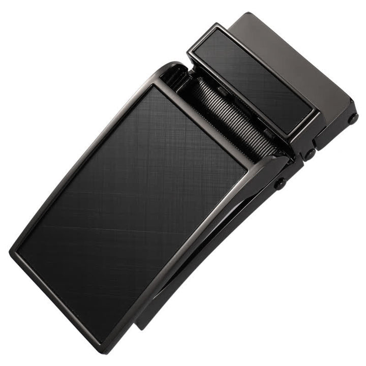Cintura in pelle con fibbia automatica fai da te personalizzata, idea regalo nera - Nero-personalizzato - Senza cintura - Cintura non inclusa - image 1