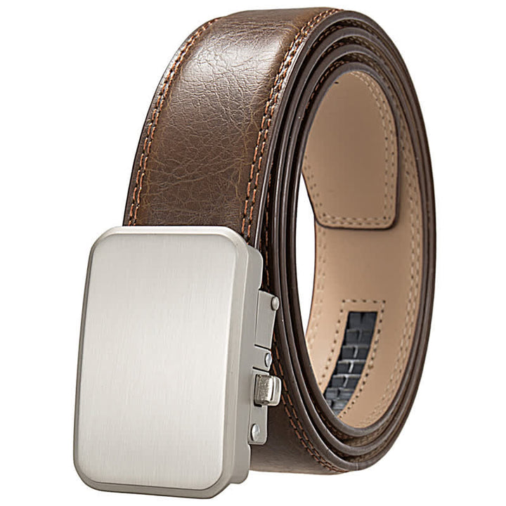 Cintura in pelle con fibbia automatica e monogramma personalizzato, idea regalo - Marrone giallastro - 46 - image 12