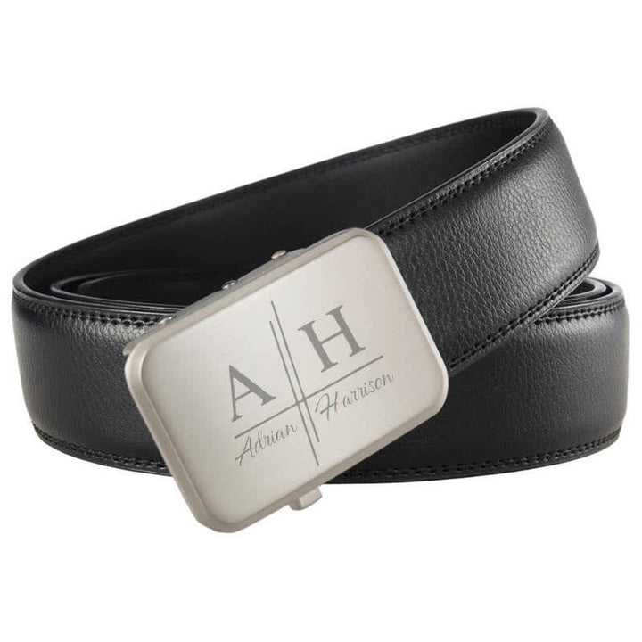 Cintura in pelle con fibbia automatica e monogramma personalizzato, idea regalo - image 4