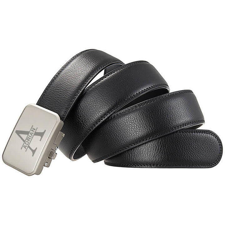 Cintura in pelle con fibbia automatica e monogramma personalizzato, idea regalo - image 5