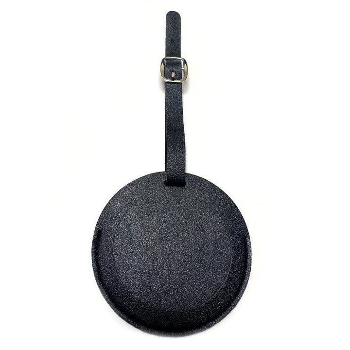 Etichetta per bagaglio rotonda con testo personalizzabile su un lato - Nero - image 15