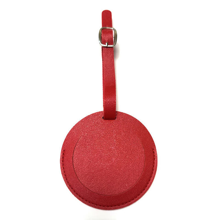 Etichetta per bagaglio rotonda con testo personalizzabile su un lato - Rosso - image 14