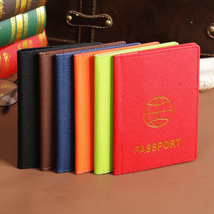 2 pezzi di copertina per passaporto in tinta unita e targhetta per bagaglio in pelle a forma di cuore