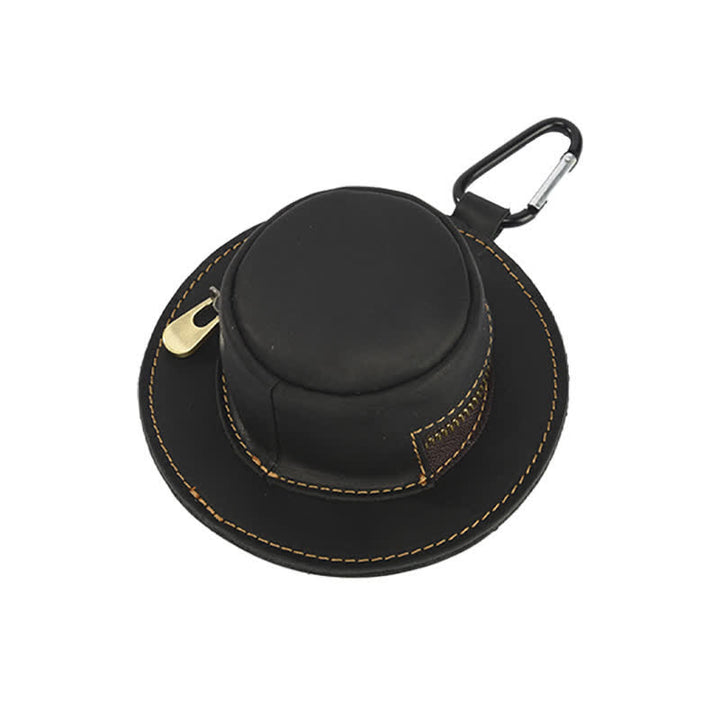 Borsa in pelle con monete retrò a forma di cappello da cowboy western