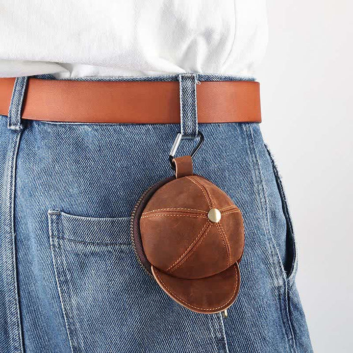 Borsa in pelle con moneta creativa a forma di cappello da baseball