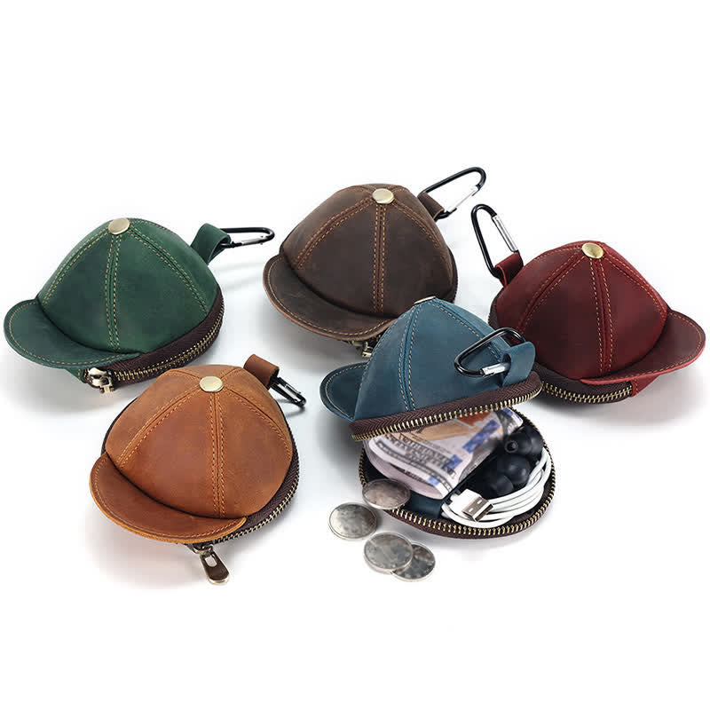 Borsa in pelle con moneta creativa a forma di cappello da baseball - image 1
