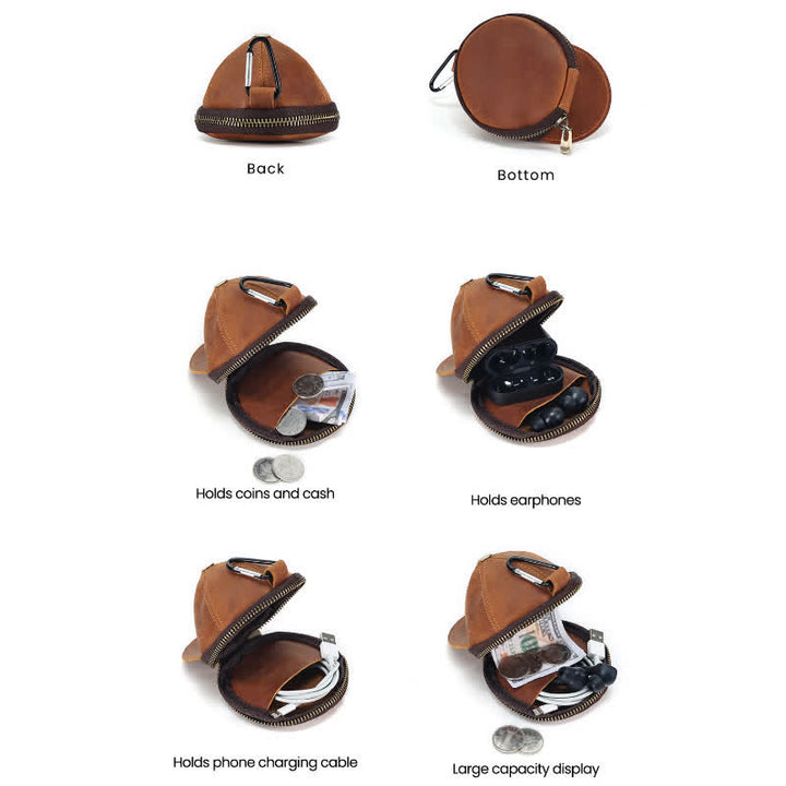 Borsa in pelle con moneta creativa a forma di cappello da baseball - image 4