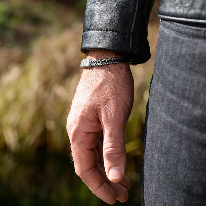 Bracciale in acciaio inossidabile con perline personalizzate e nome della famiglia "Daddy"
