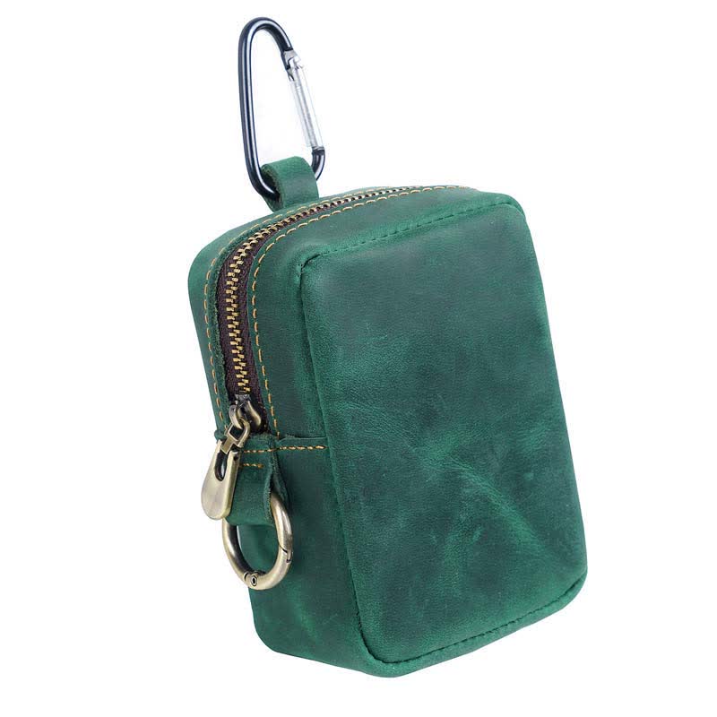 Borsa da cintura mini in vera pelle con cerniera per esterni Cube