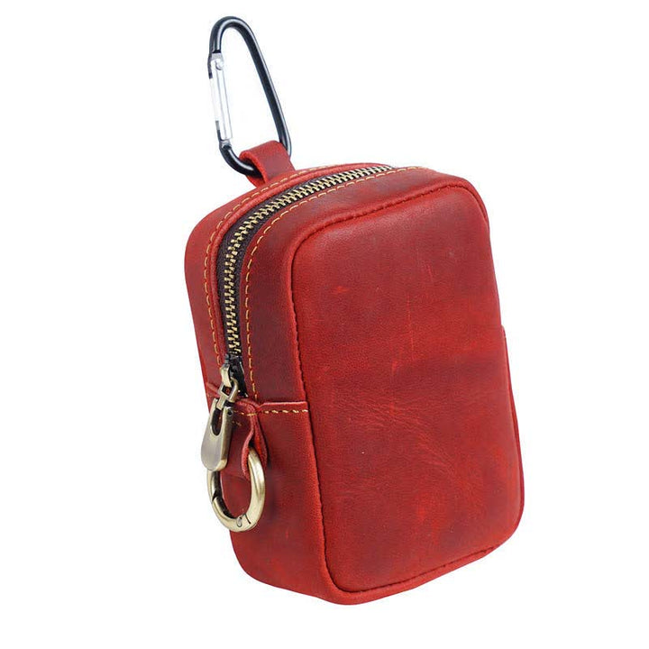 Borsa da cintura mini in vera pelle con cerniera per esterni Cube